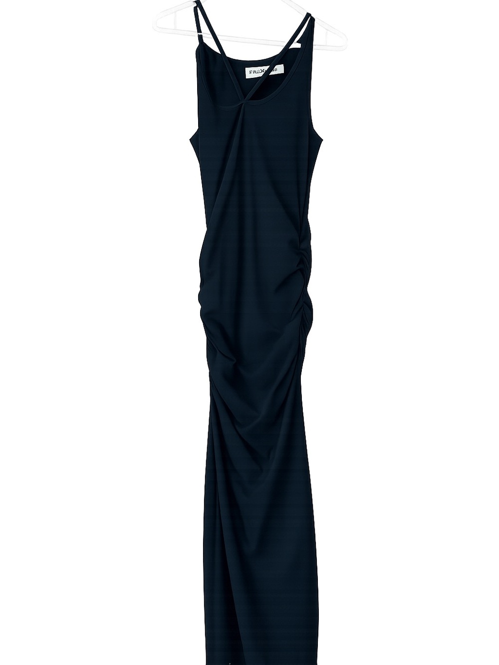 Michael Stars Black Ruched Maxi Dress with Asymmetric Straps Size XS. Reversible